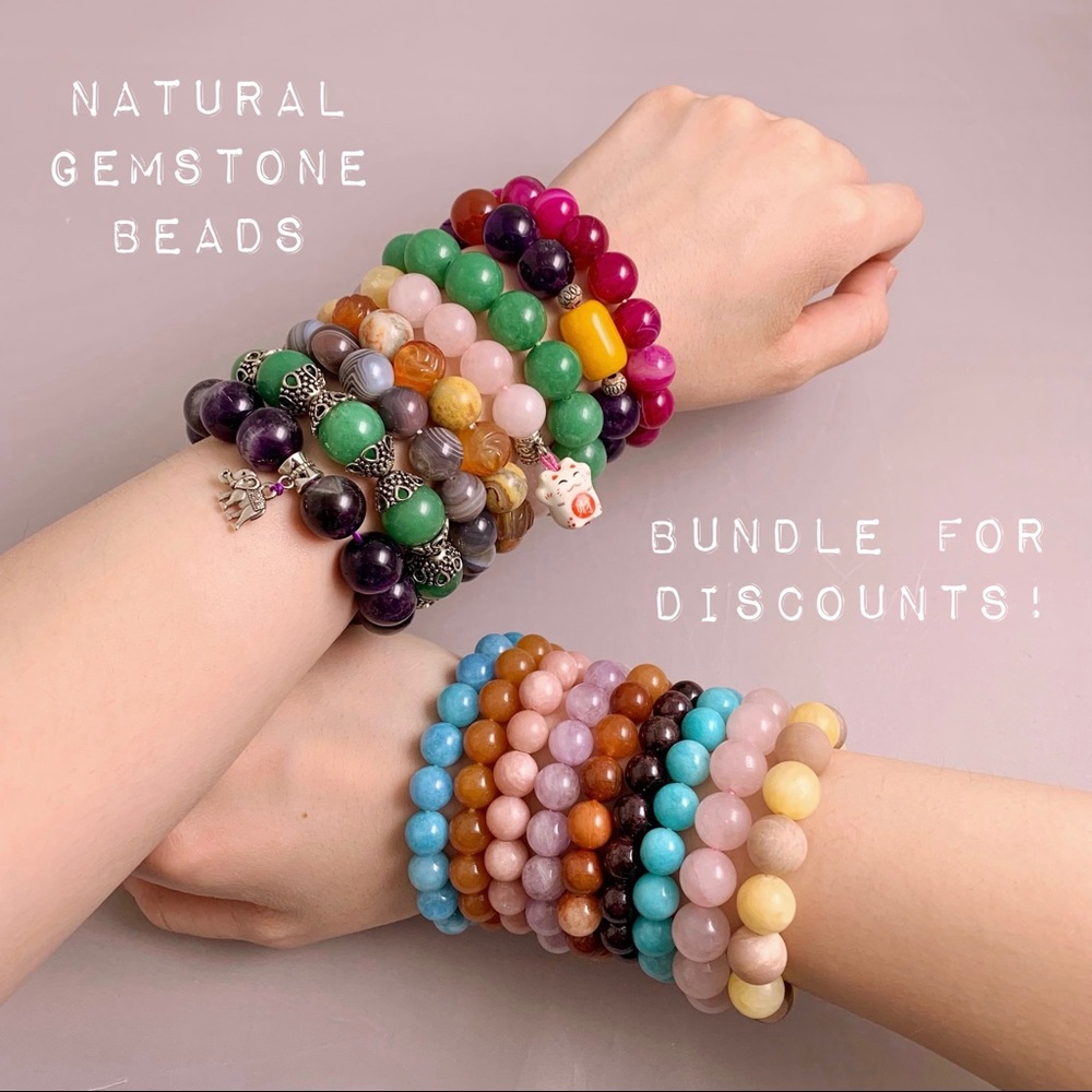 Natural Botswana Agate Gemstone Bracelet - Picture 4 of 4